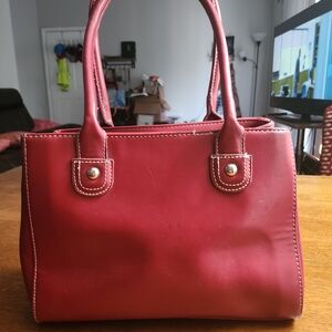 SOLD Elegant Red Leather Handbag